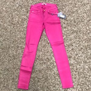 7 fro all mankind skinny high shine in pink